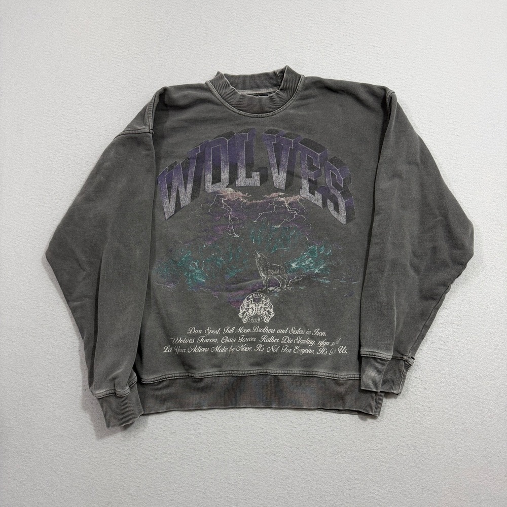 Darc Sport Sweatshirt Mens Medium Gray Wolves Ohana Tour Graphic Premium Gym